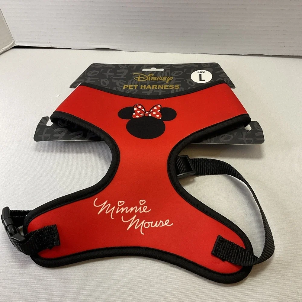 Disney Buckle Down Red Pet Dog Cat Harness Collar Minnie Mouse Iconic Bow‎